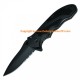Spring Assisted Tactical Survival Knife Half Serrrated Bladed With Black Drop Point Blade